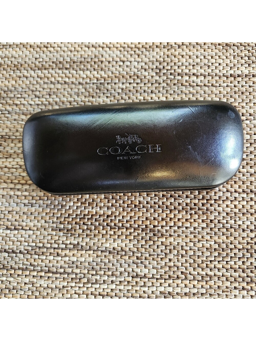 Coach Glasses Case Sunglass Eyeglass Black Hard Clam Shell Lined Coach